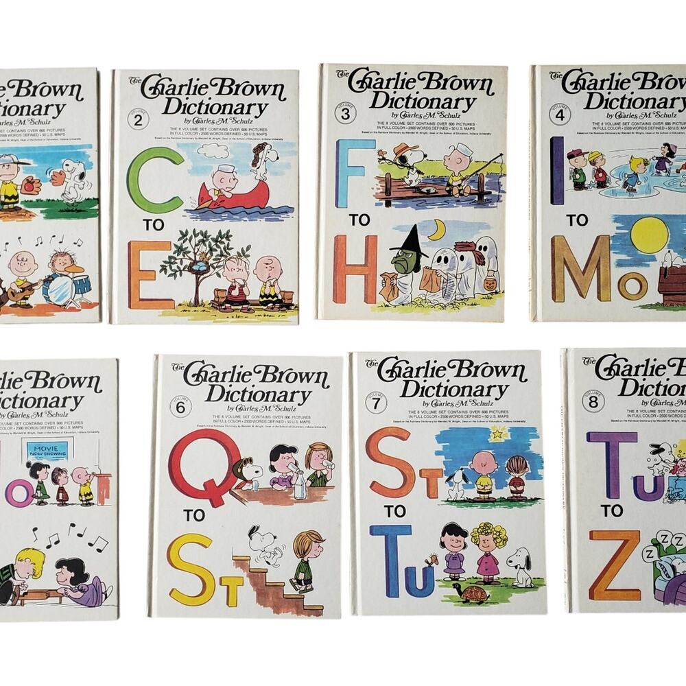 Charlie Brown Dictionary Set of 8  Plus Two Other Charlie Brown Books